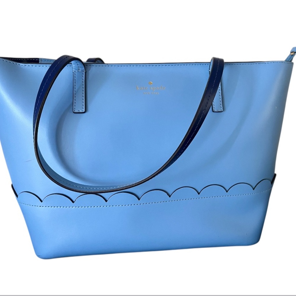 Kate Spade Blue Scalloped Tote